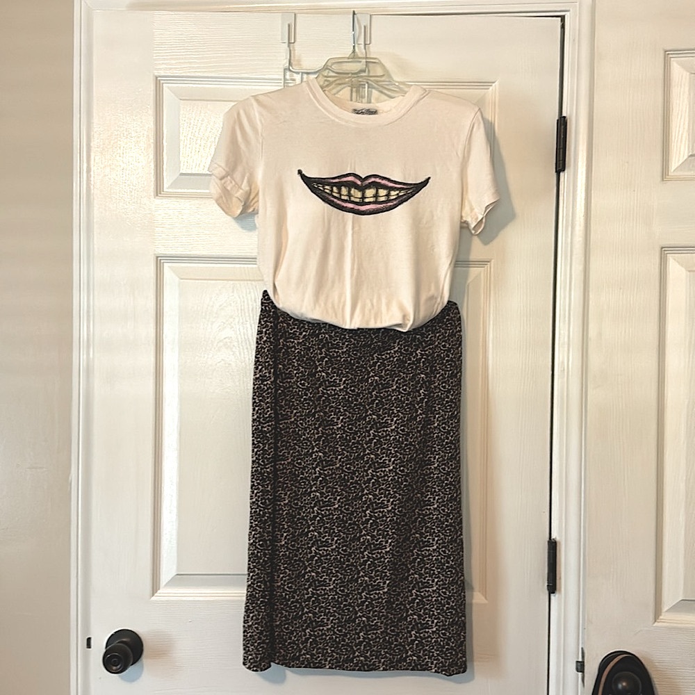 Willi Smith Faux Wrap Leopard Print Skirt